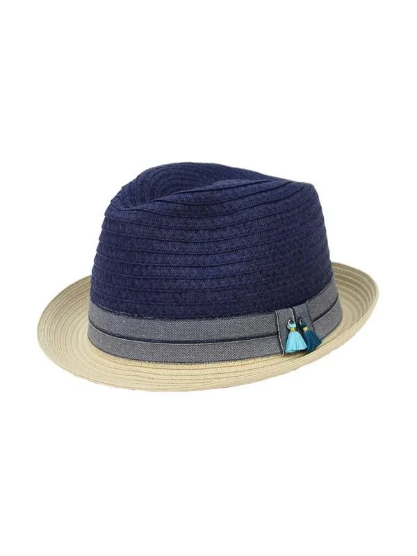 02-113B Fedora Blue Hat - Jendi