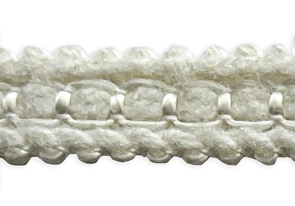 3/4" Fuzzy Chalk White Braided Trim (Made in France)