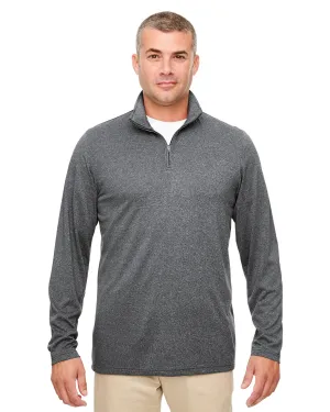 8618 UltraClub Men's Cool & Dry Heathered Performance Quarter-Zip