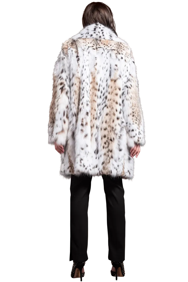 American Semi-Belly Mid-Length Lynx Fur Coat