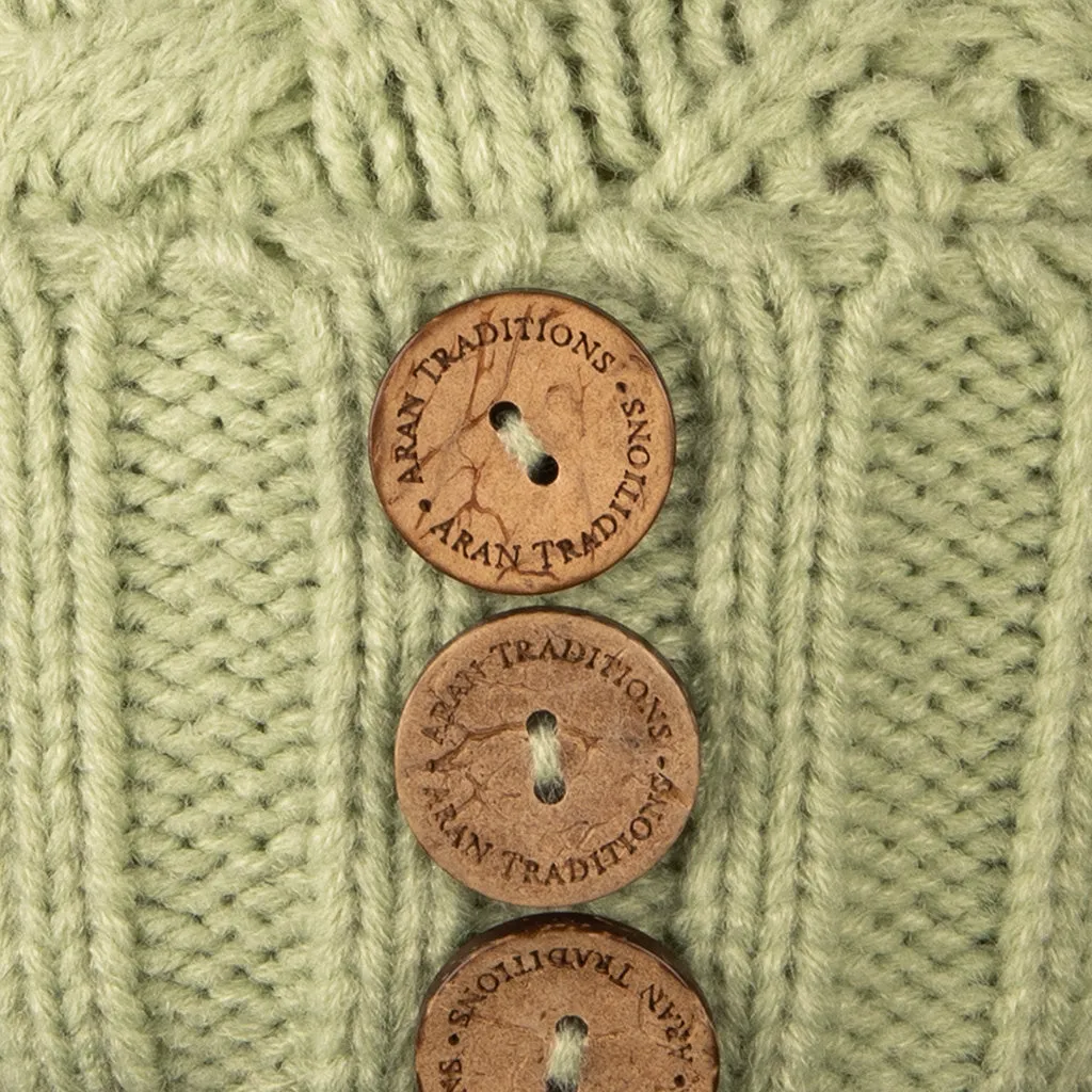 Aran Diamond Cable Button Hat