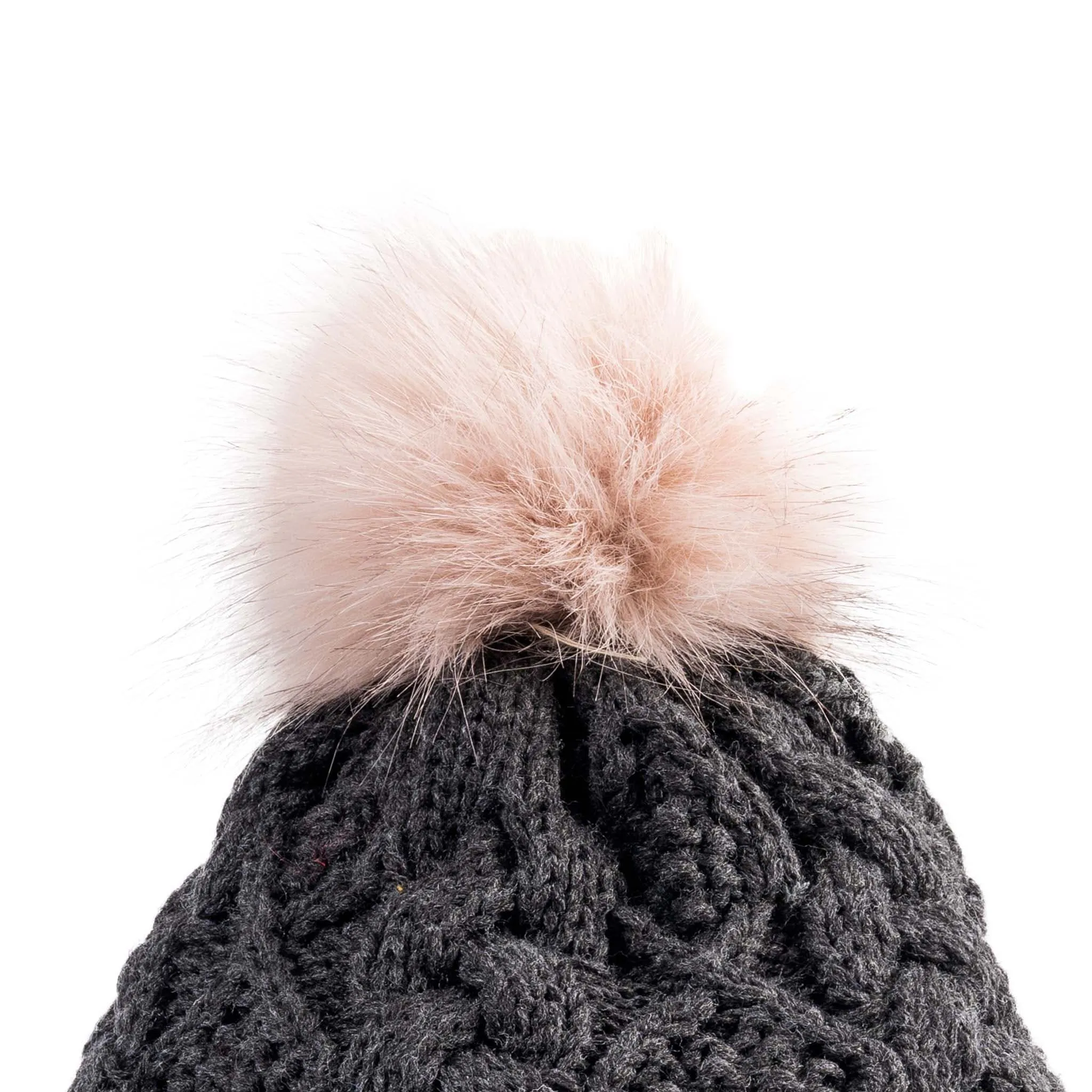 Aran Diamond Cable Button Hat