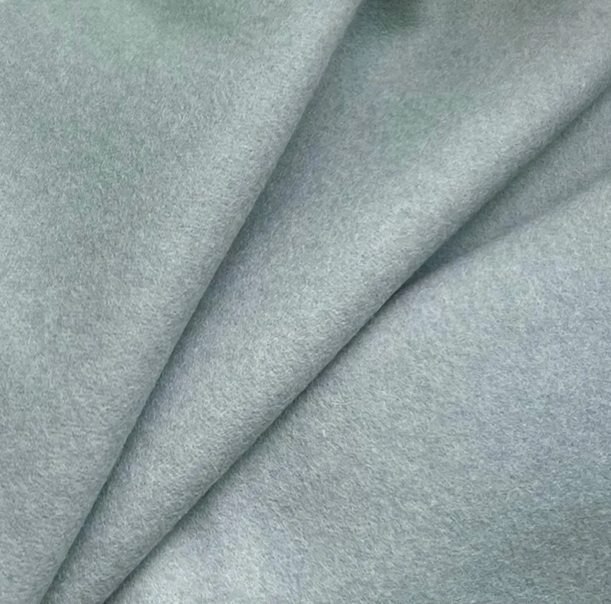 Biella Sky Blue & Winter White Reversible Double-Faced Cashmere Coating (Made in Italy)