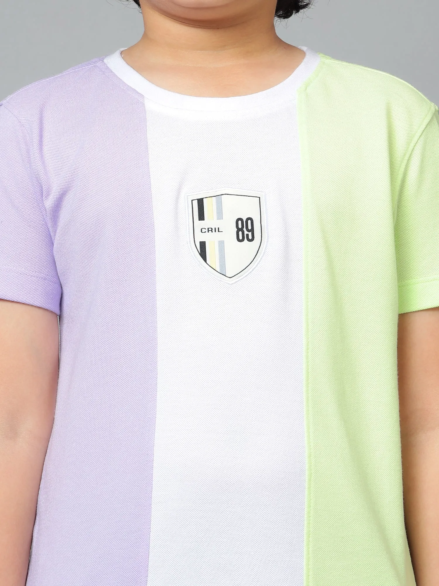 Boys Casual Lilac Half Sleeve  T-Shirt