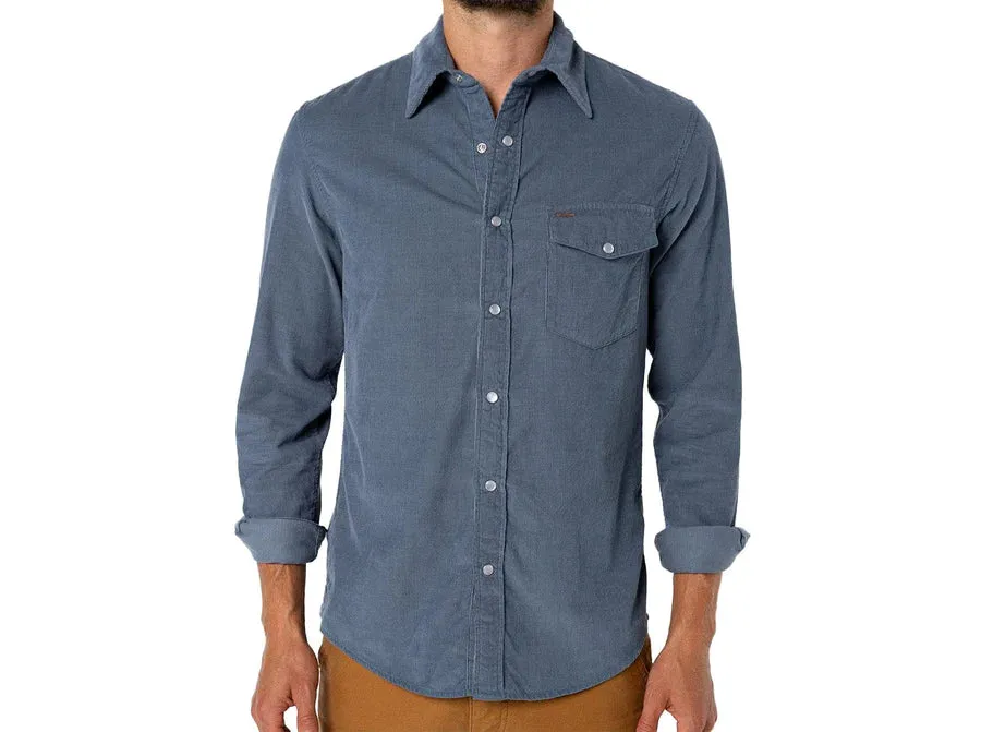 Button Down Corduroy - Slate Blue