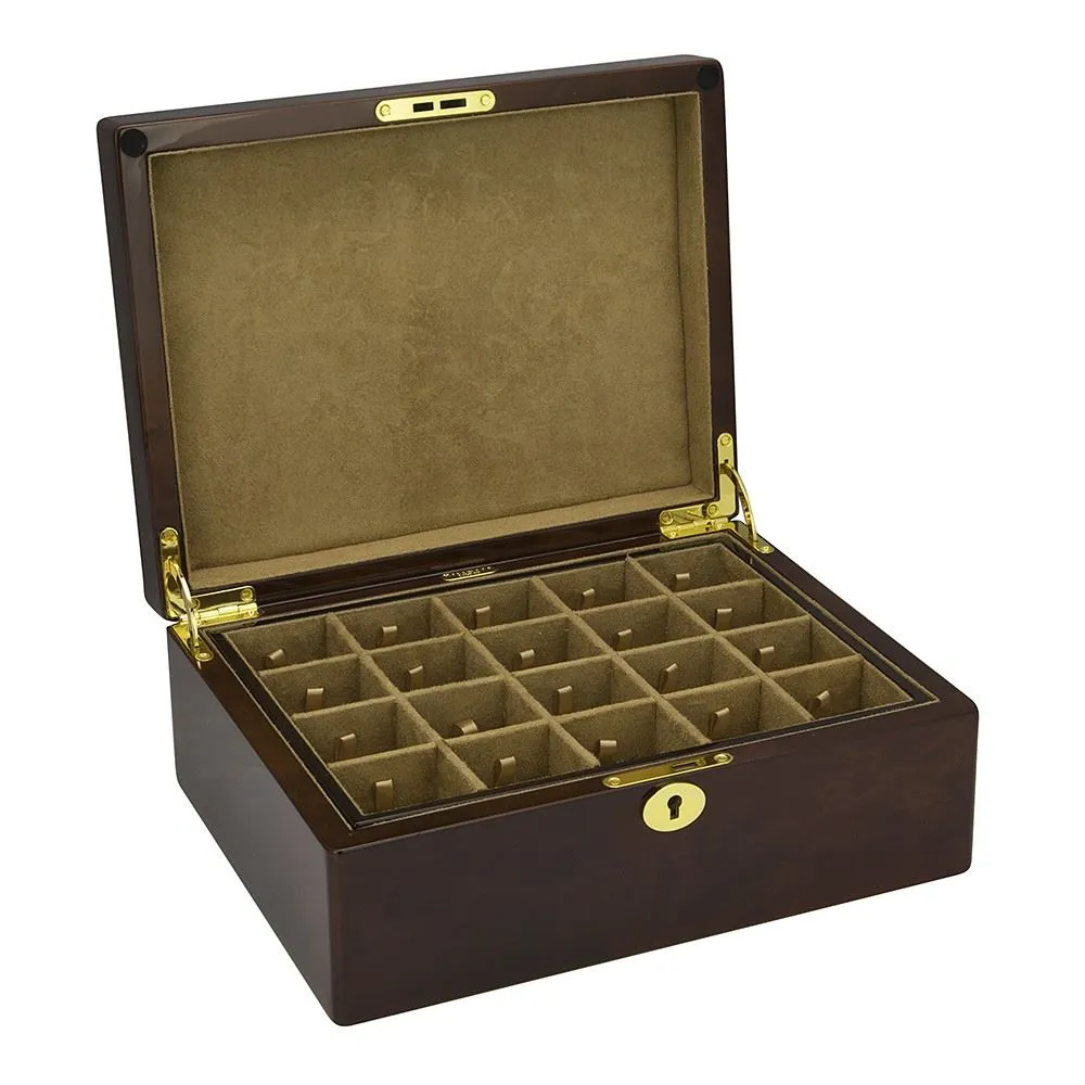 Camphor Burl Veneer 40 Cufflink Box