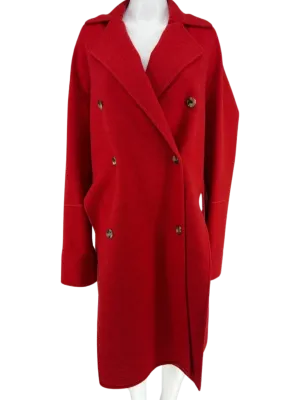 Celine Red double-faced Cashmere Oversized Peacoat. Size: 38/6