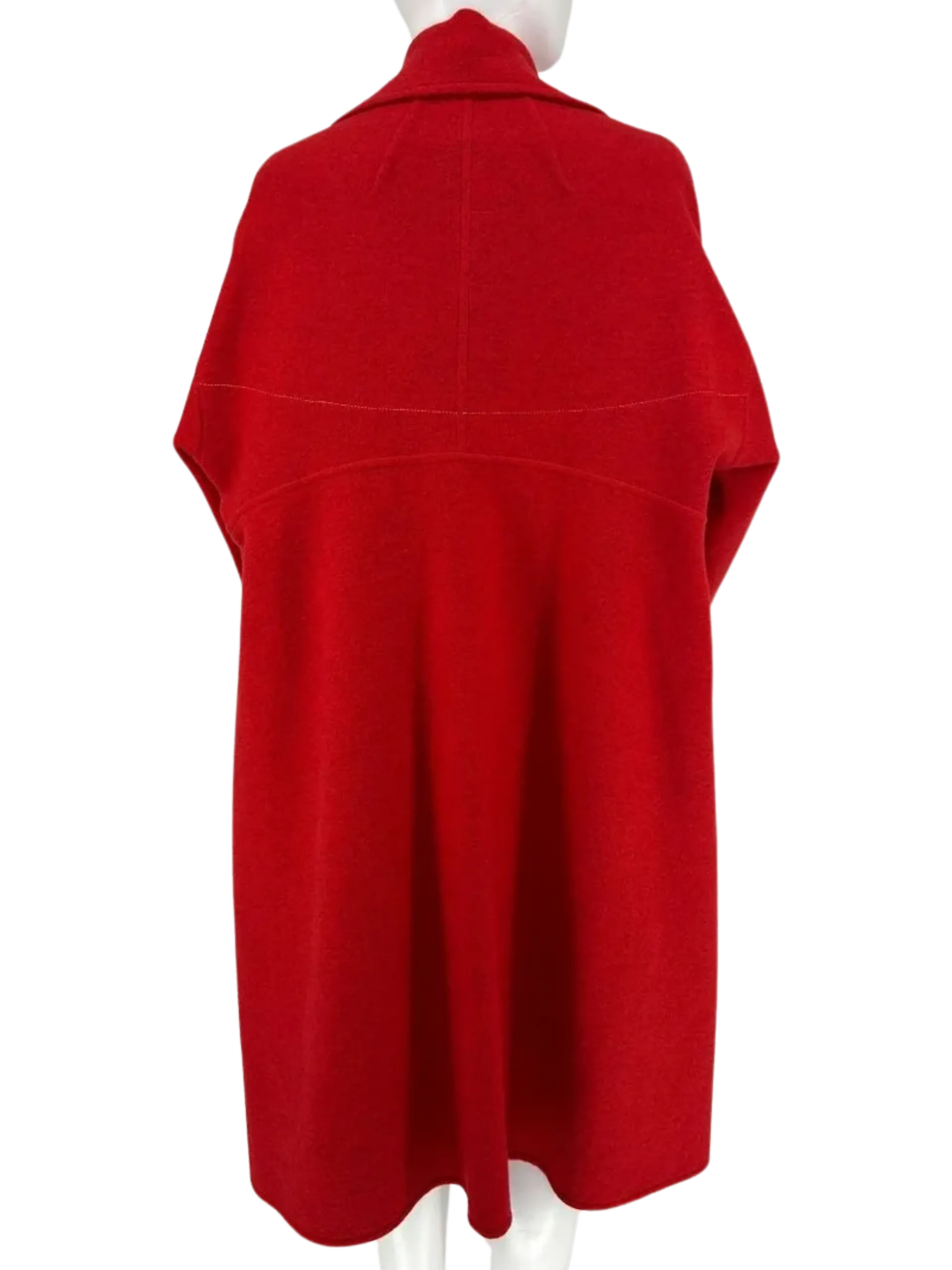 Celine Red double-faced Cashmere Oversized Peacoat. Size: 38/6