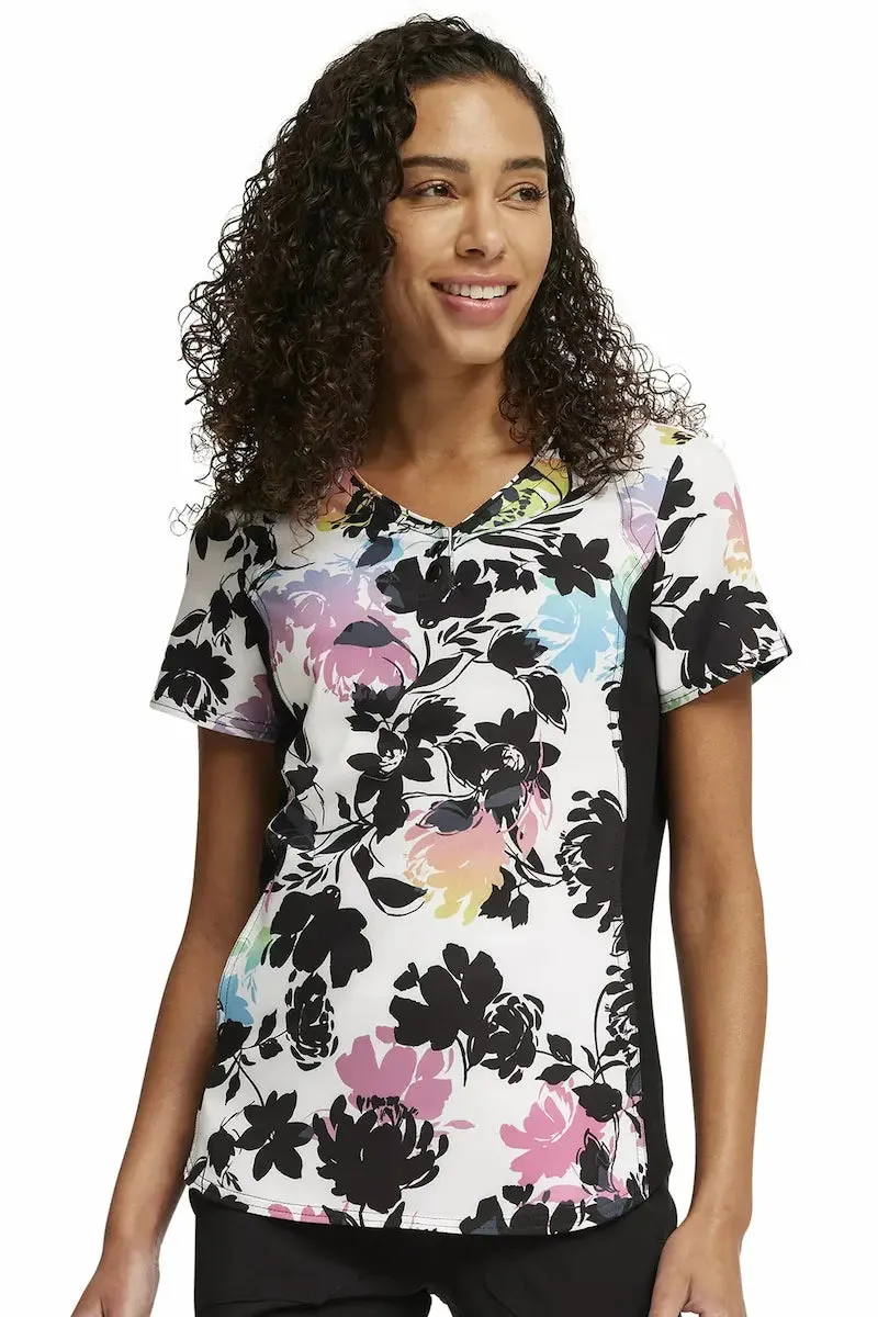 Cherokee iFlex Women's V-Neck Print Top | Garden Glow