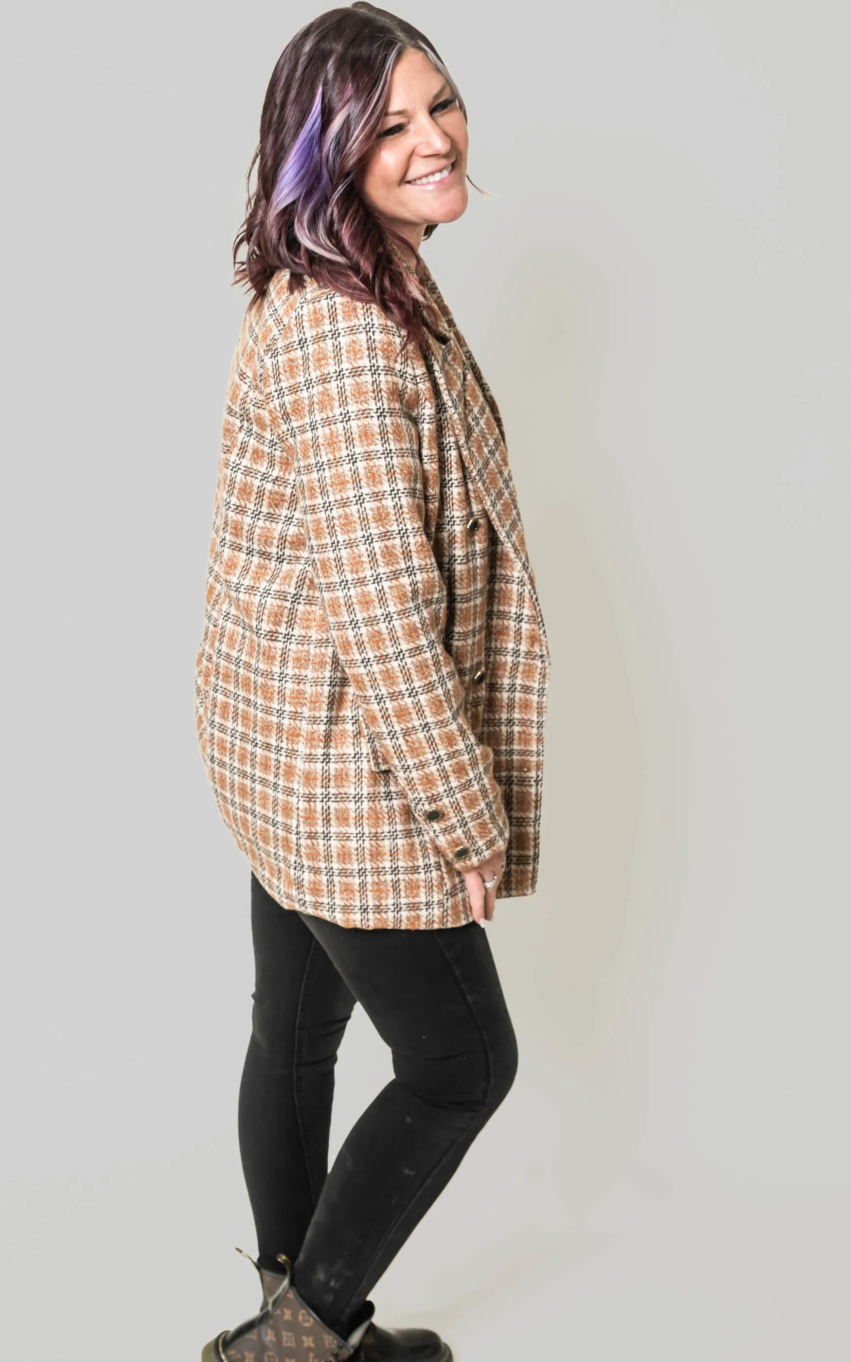 Classic Plaid Blazer -POL Final Sale