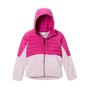 Columbia Kids' Powder Lite Hooded Jacket - Wild Fuchsia/Aura