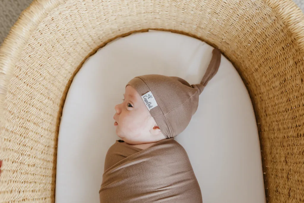 Copper Pearl Newborn Top Knot Hat | Gobi