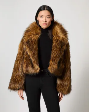 Cutaway Fox Faux Fur Jacket