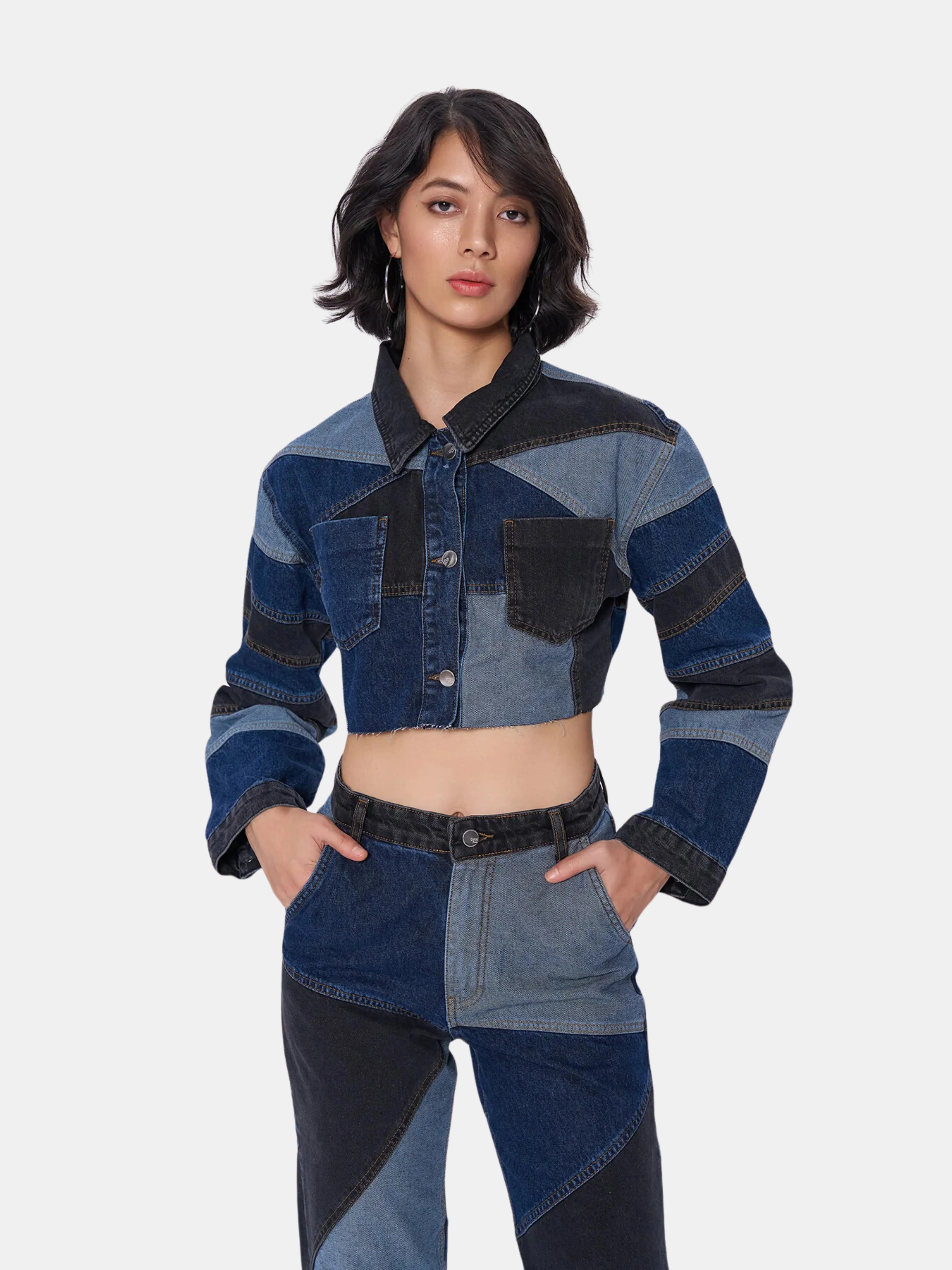 Dua Patch Cropped Jean Jacket