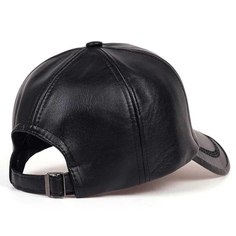 Fashion Solid Winter Leather Baseball Cap Men Snapback Autumn Warm Black Caps Women Bone Masculino Mens hats and Hats gorras