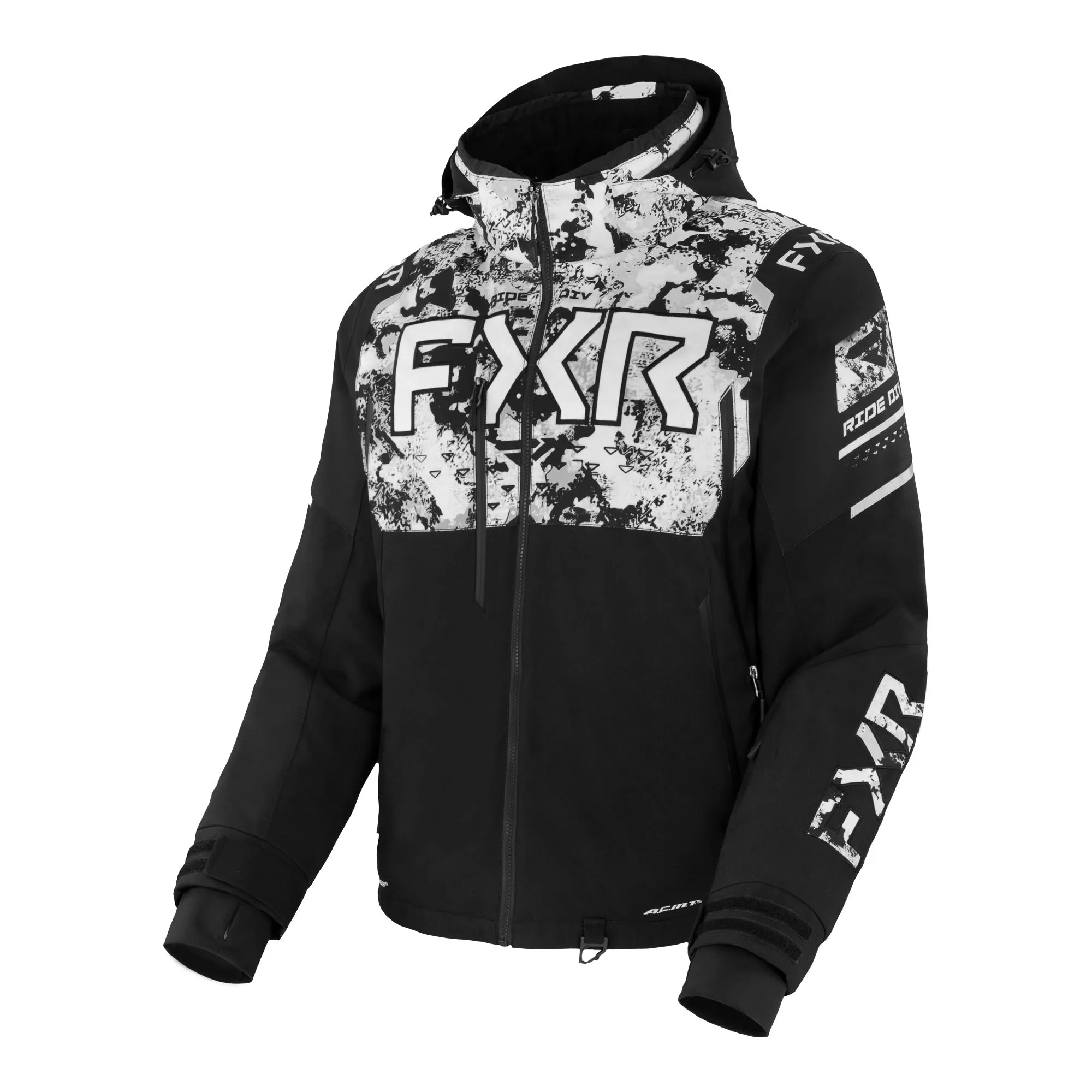 FXR Helium X 2-in-1 Snowmobile Jacket Black/White Camo