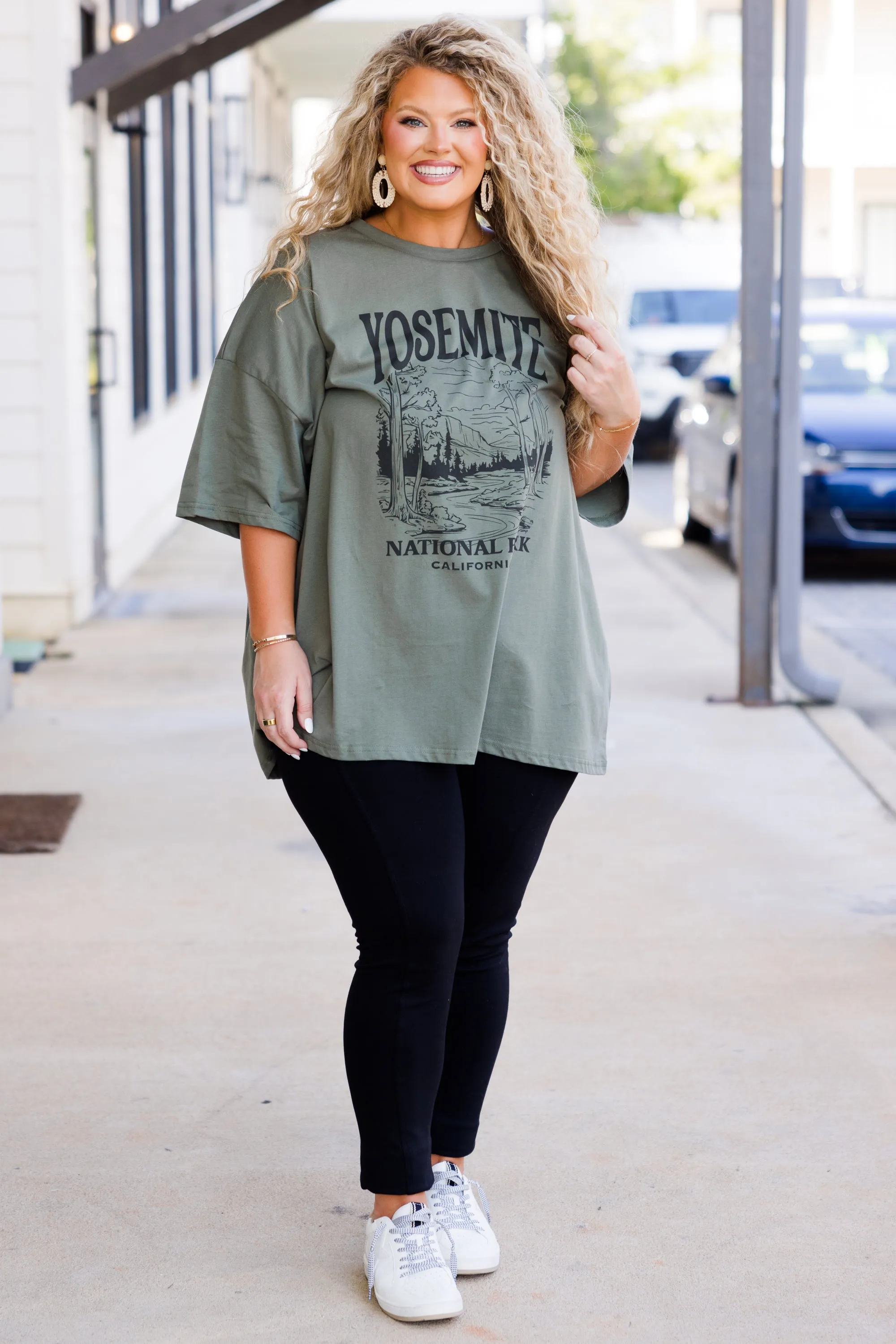 Going On An Adventure Boyfriend Tee, Moss