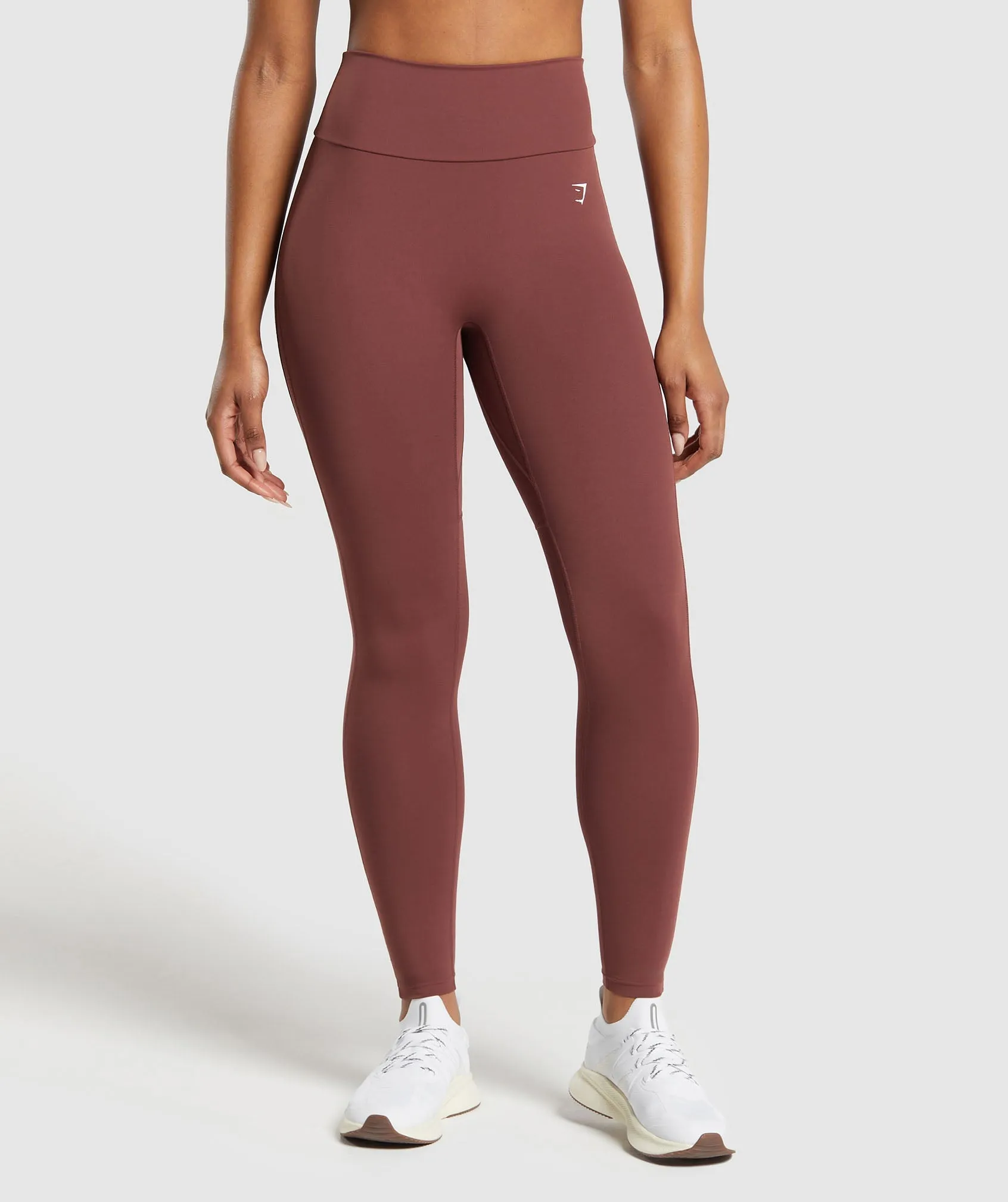 Gymshark Mesh Placement Leggings - Burgundy Brown