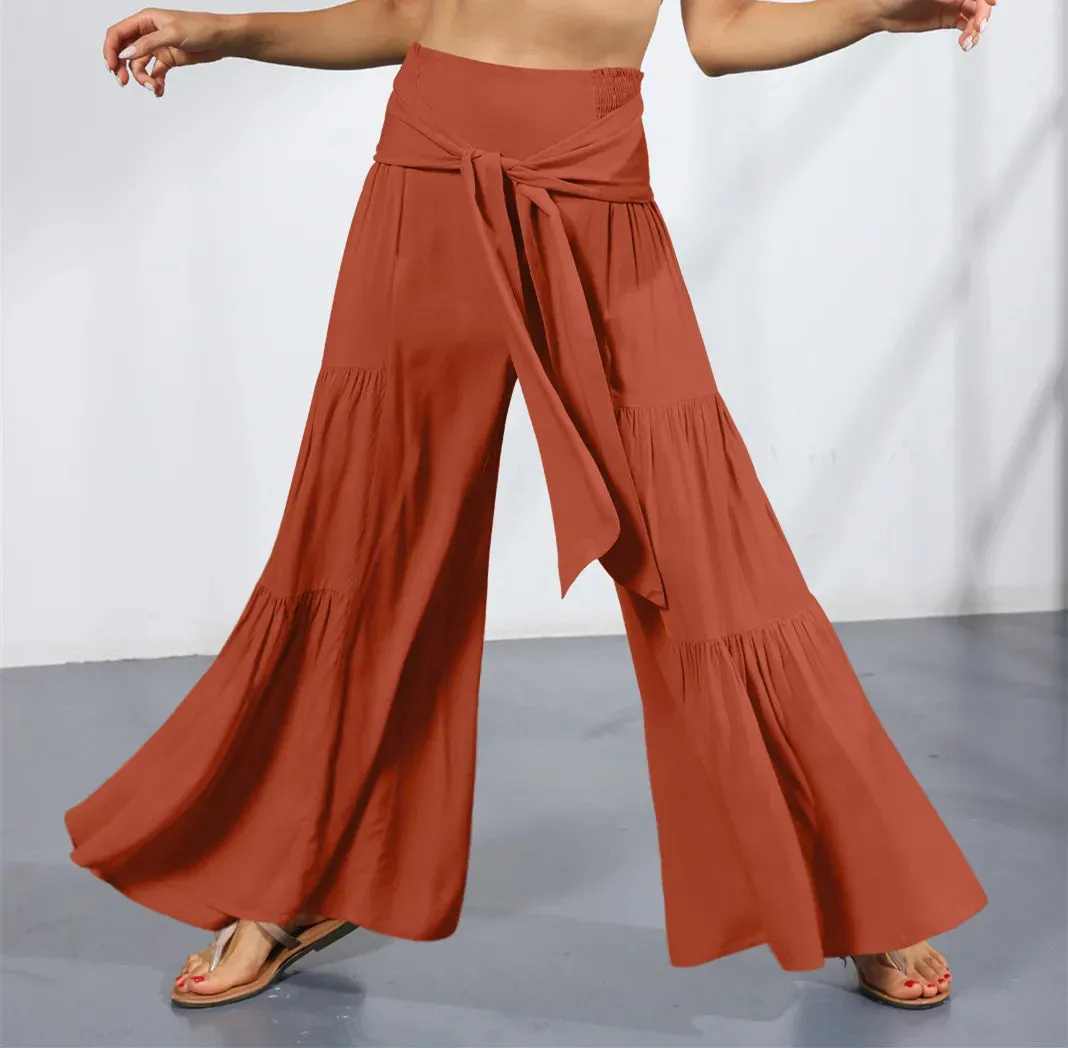 High-Waist Wide Leg Drape Pants