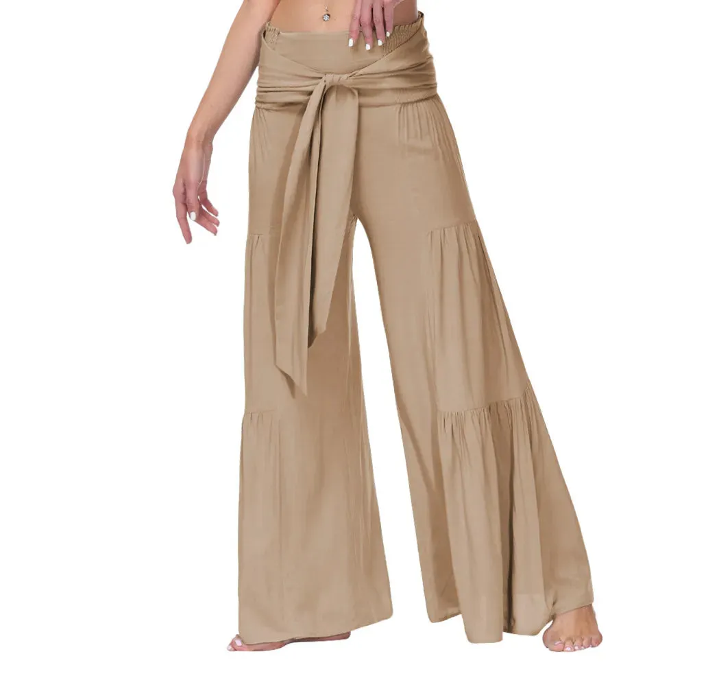 High-Waist Wide Leg Drape Pants