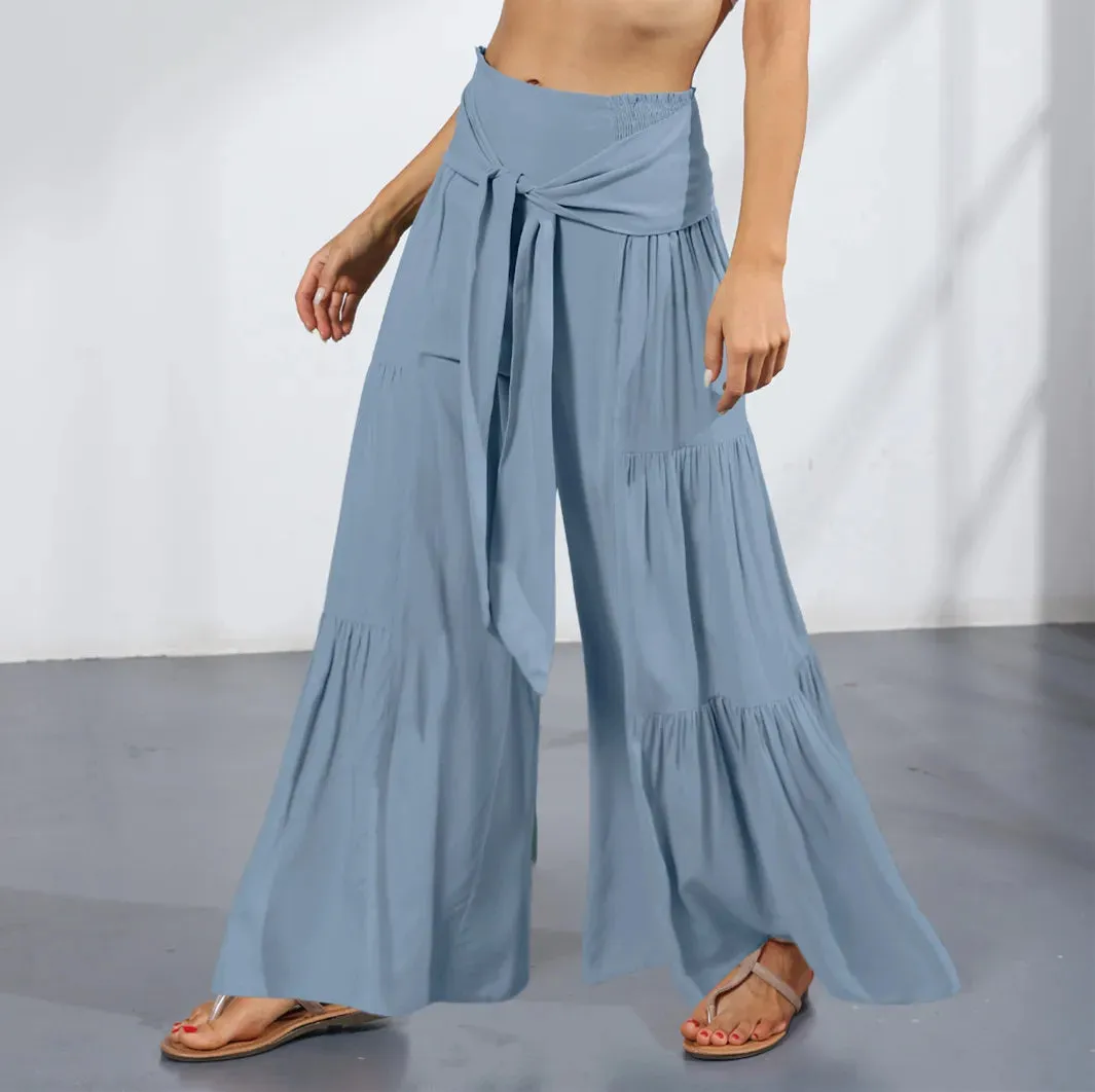 High-Waist Wide Leg Drape Pants