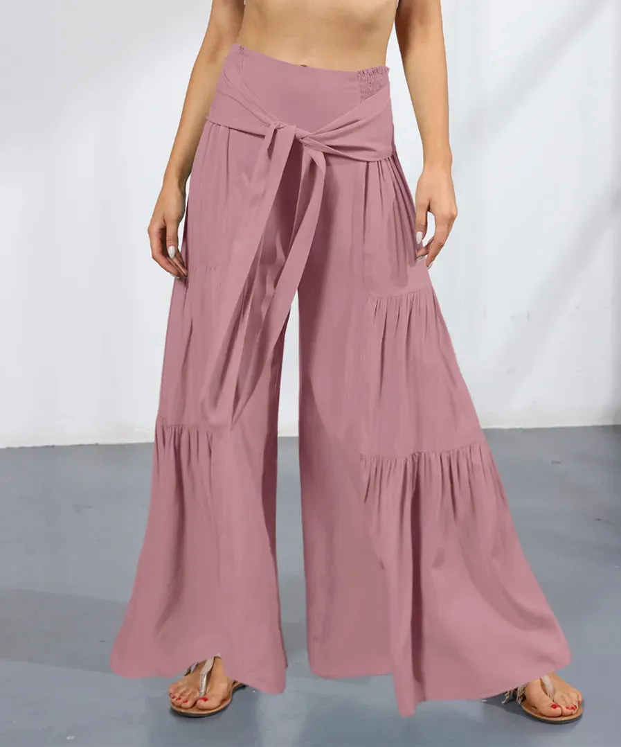 High-Waist Wide Leg Drape Pants