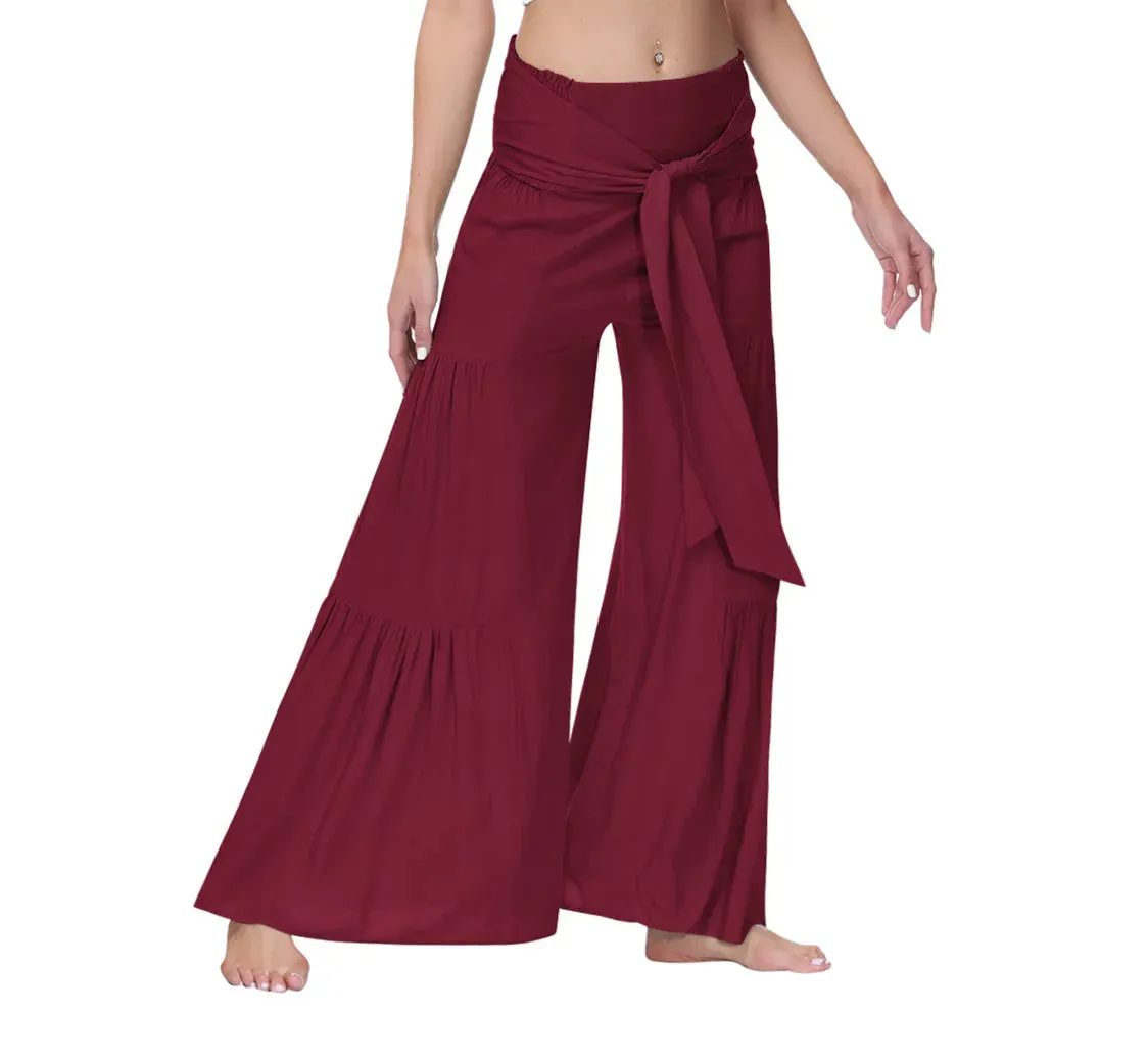 High-Waist Wide Leg Drape Pants