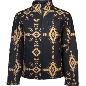 Hooey Men's Black and Tan Aztec Softshell Jacket