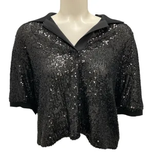 ITMFL In The Mood For Love Black Sequined Williams Crop Top