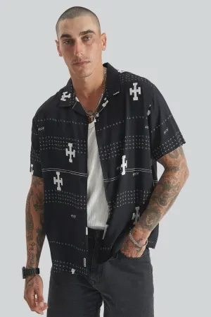 Kscy Myricks Relaxed Resort Shirt - Anthracite Black