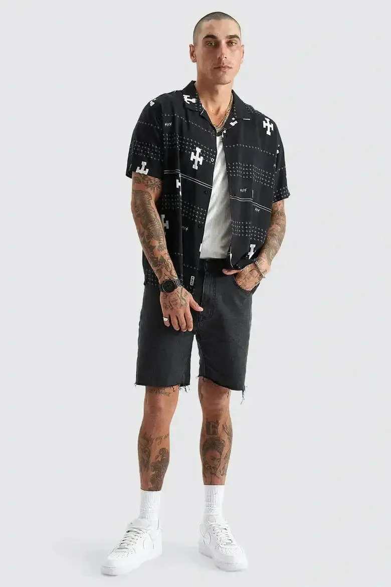 Kscy Myricks Relaxed Resort Shirt - Anthracite Black