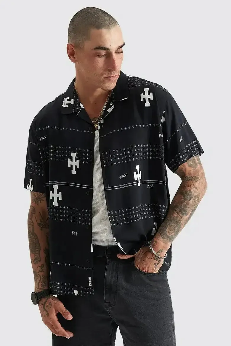 Kscy Myricks Relaxed Resort Shirt - Anthracite Black