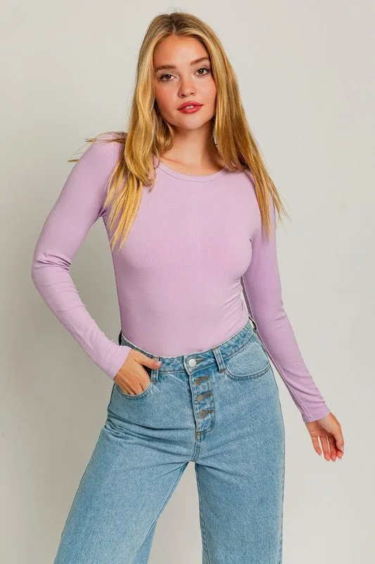 Long Sleeve Ribbed Bodysuit