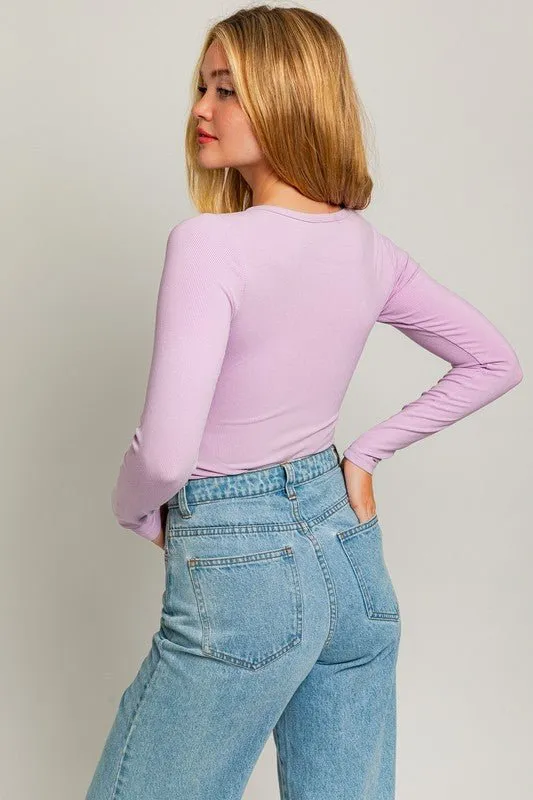 Long Sleeve Ribbed Bodysuit