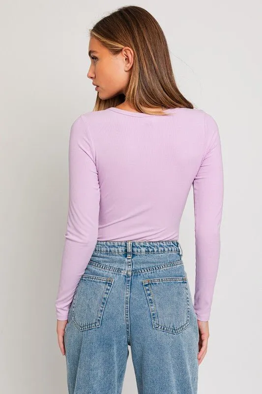 Long Sleeve Ribbed Bodysuit