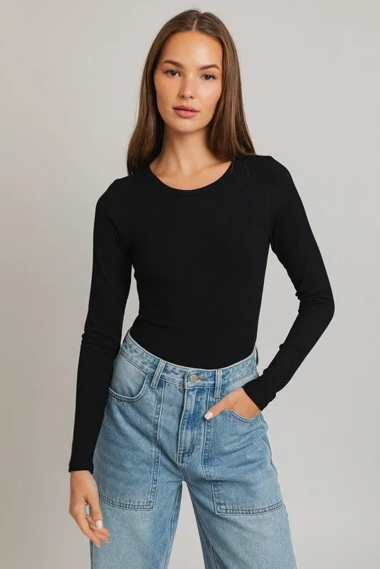 Long Sleeve Ribbed Bodysuit