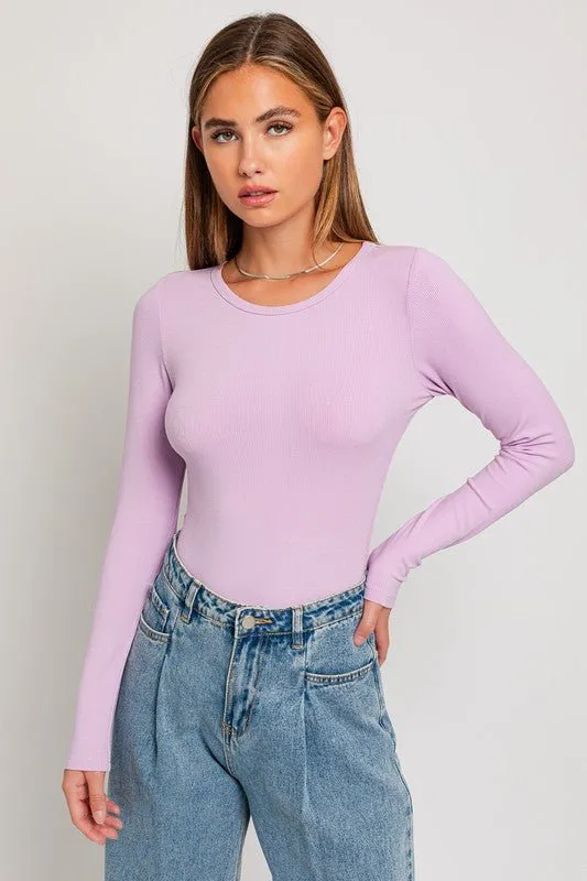 Long Sleeve Ribbed Bodysuit