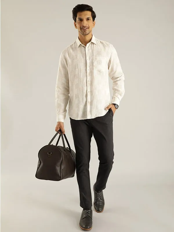 Men Printed Full Sleeve Linen Shirt