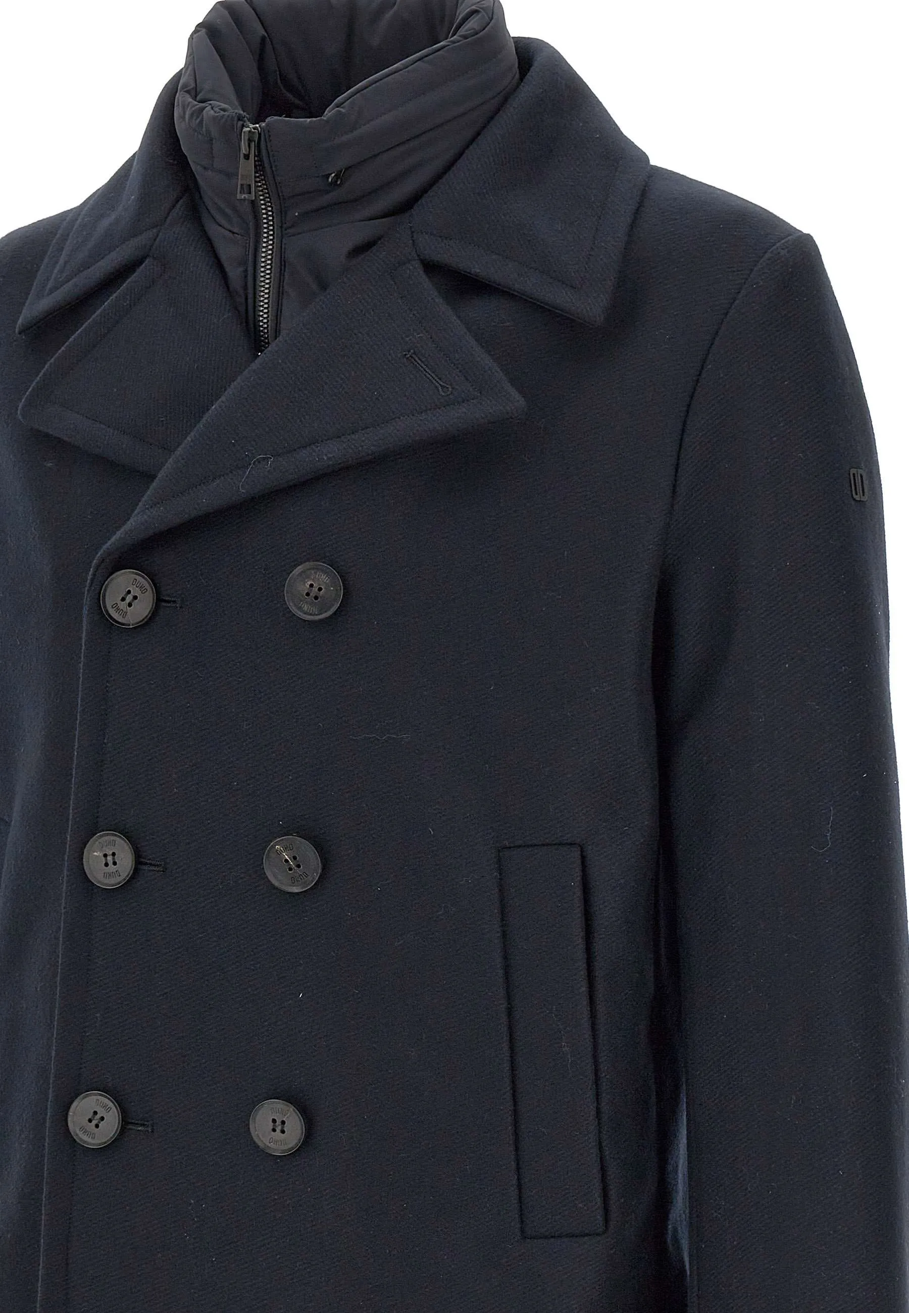 Men's Blue Wool and Cashmere Coat