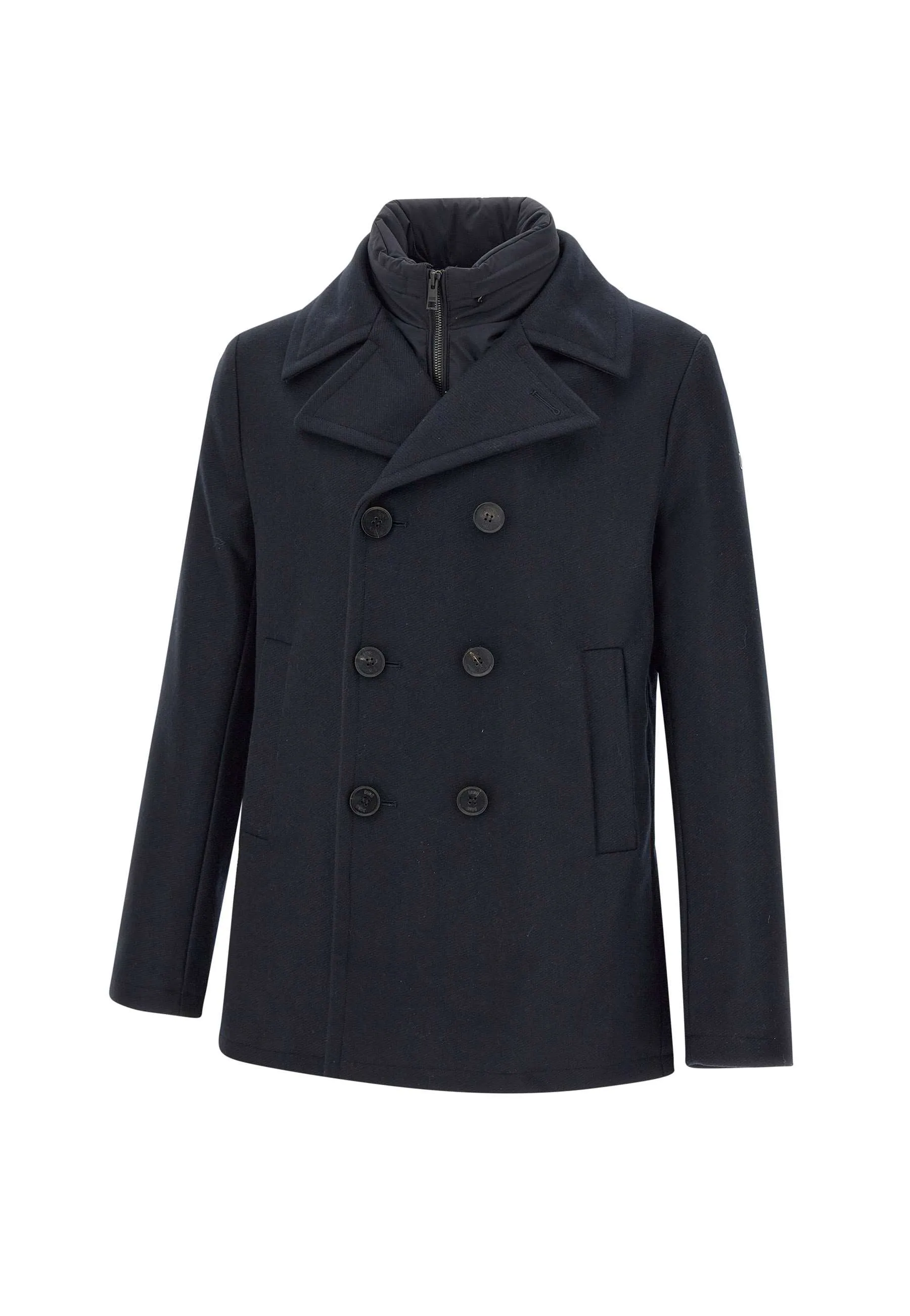 Men's Blue Wool and Cashmere Coat