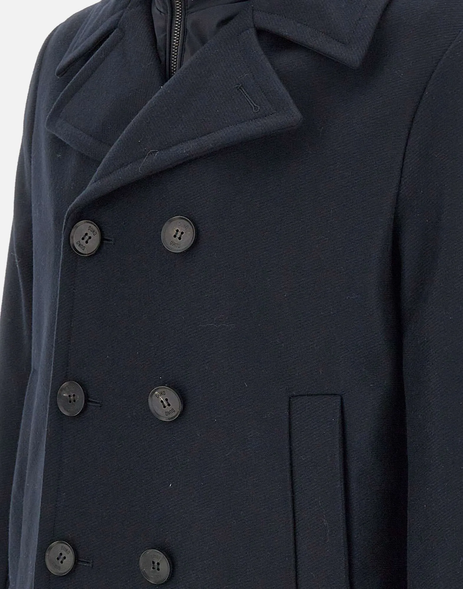 Men's Blue Wool and Cashmere Coat