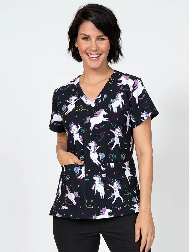 Meraki Sport Women's Print Scrub Top | Nursicorn