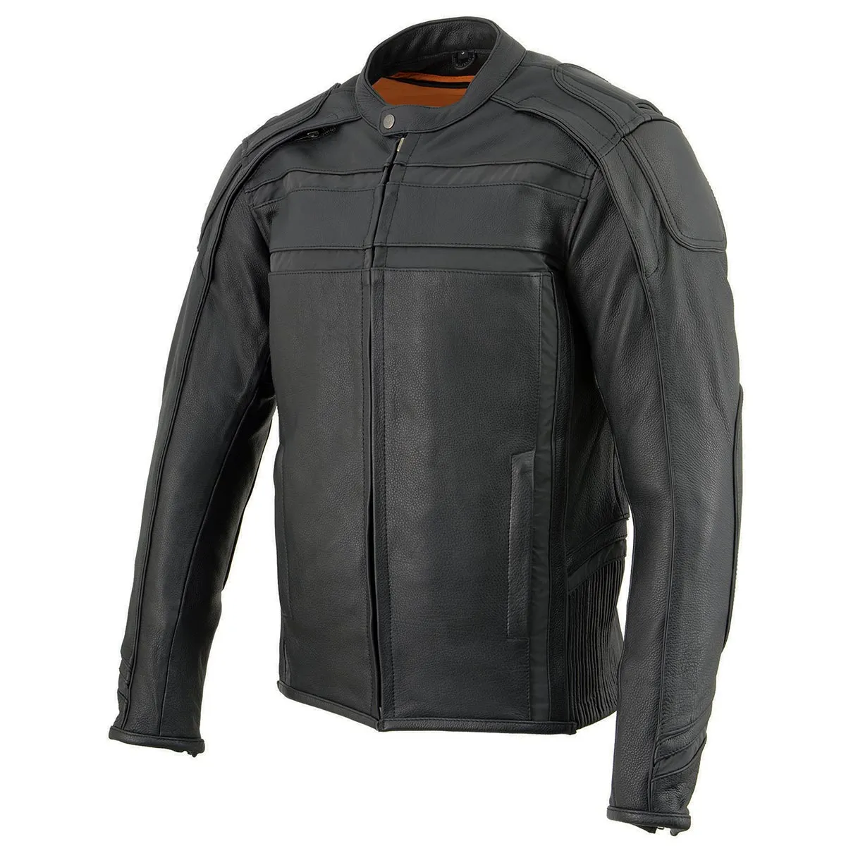 Milwaukee Leather ML2083 Men's Black Premium Leather Vented Motorcycle