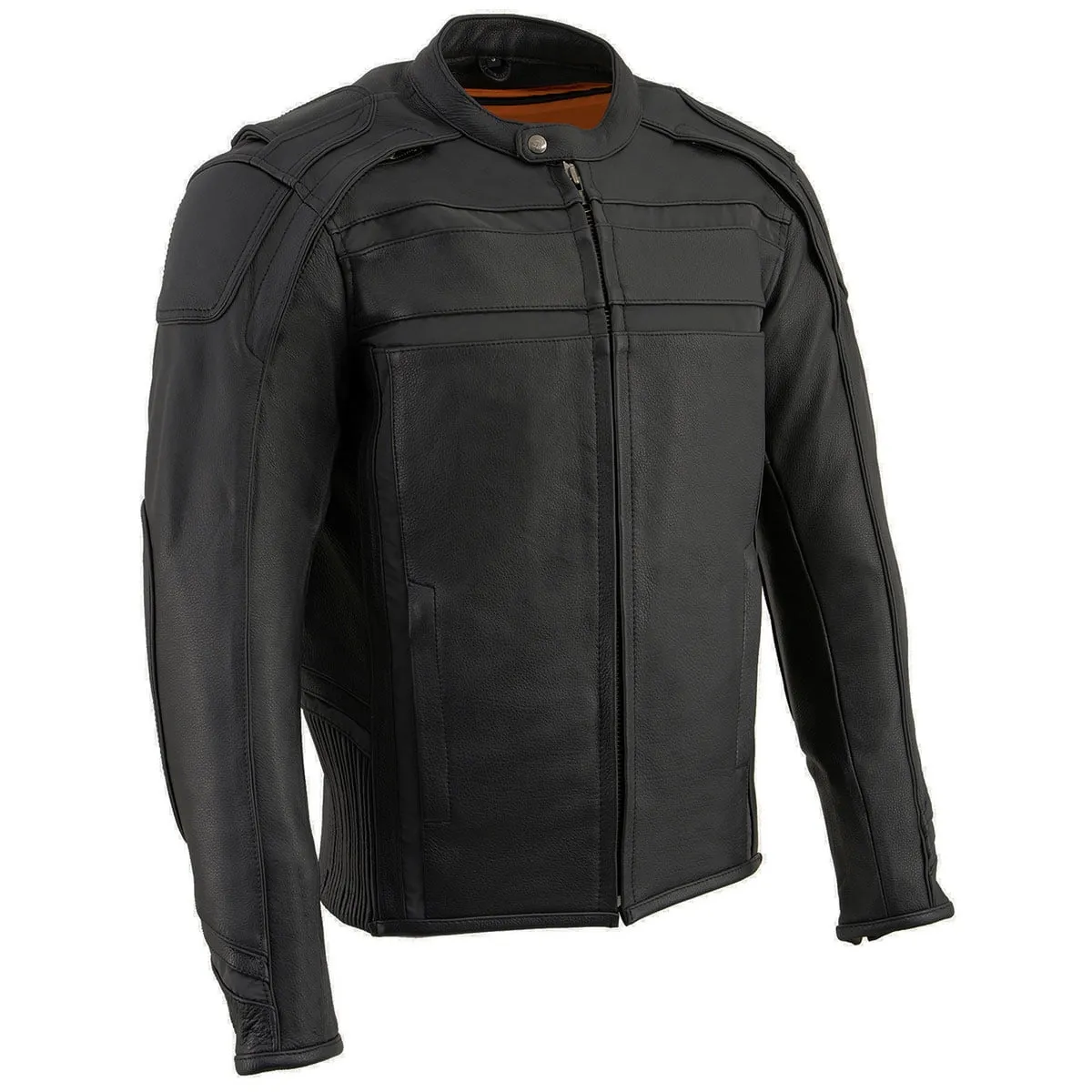 Milwaukee Leather ML2083 Men's Black Premium Leather Vented Motorcycle