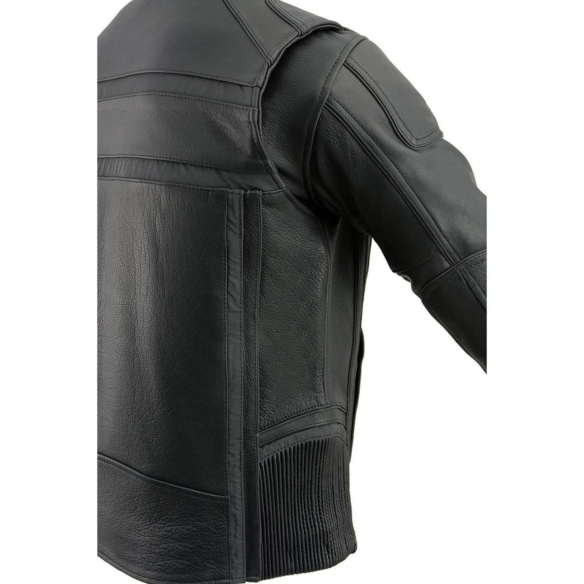 Milwaukee Leather ML2083 Men's Black Premium Leather Vented Motorcycle