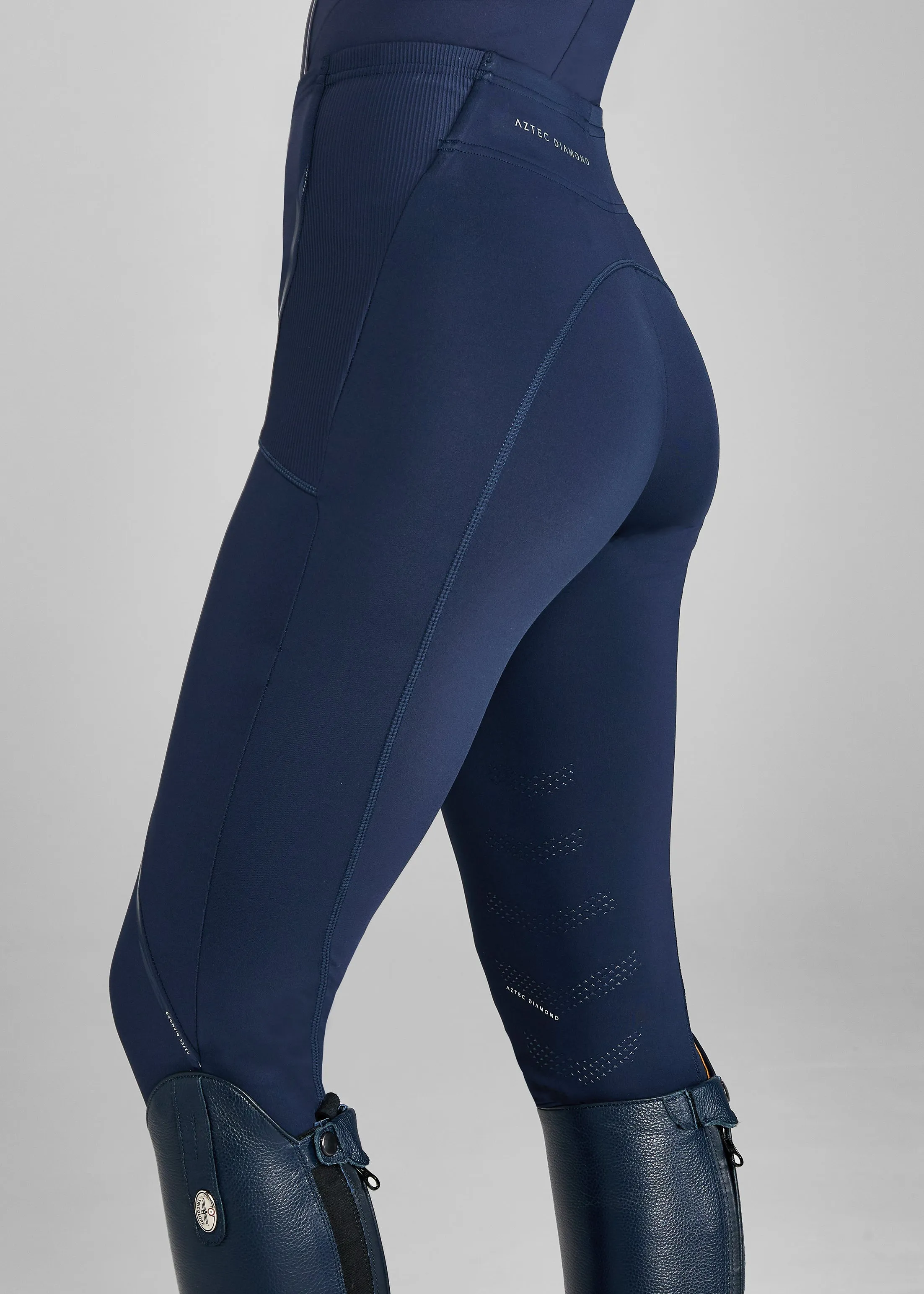 Navy Taped Leggings Knee Grip