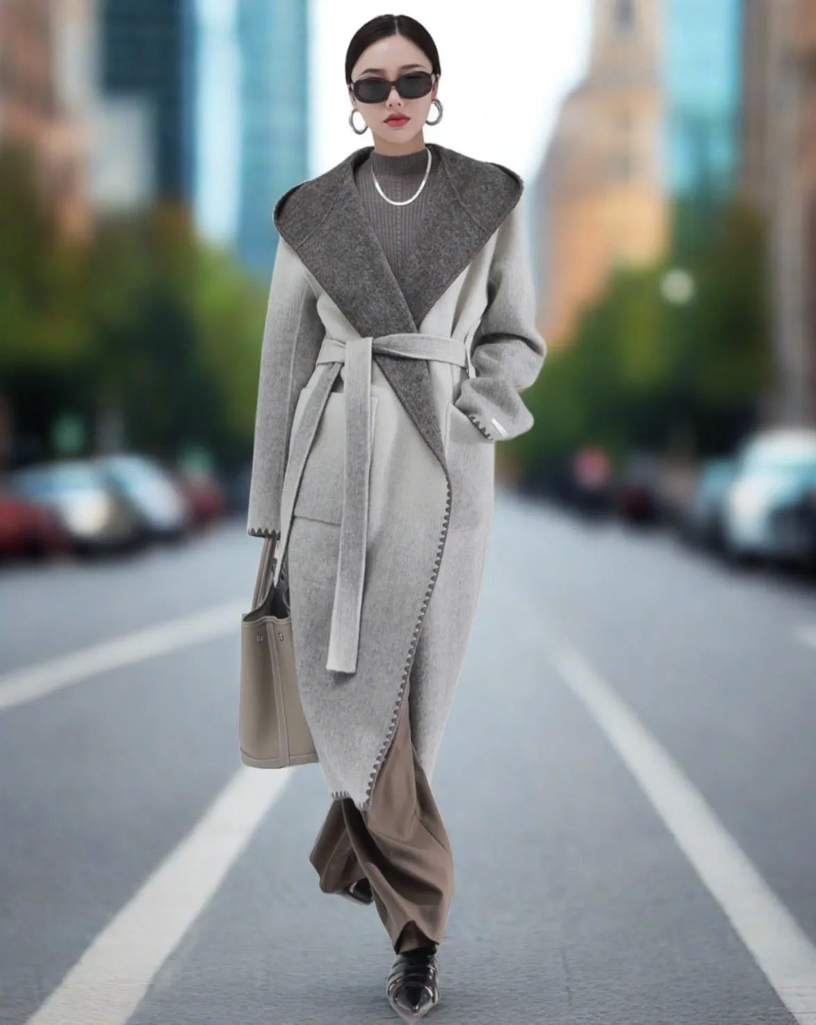 Žofia™ | Fashionable Reversible Cashmere Coat