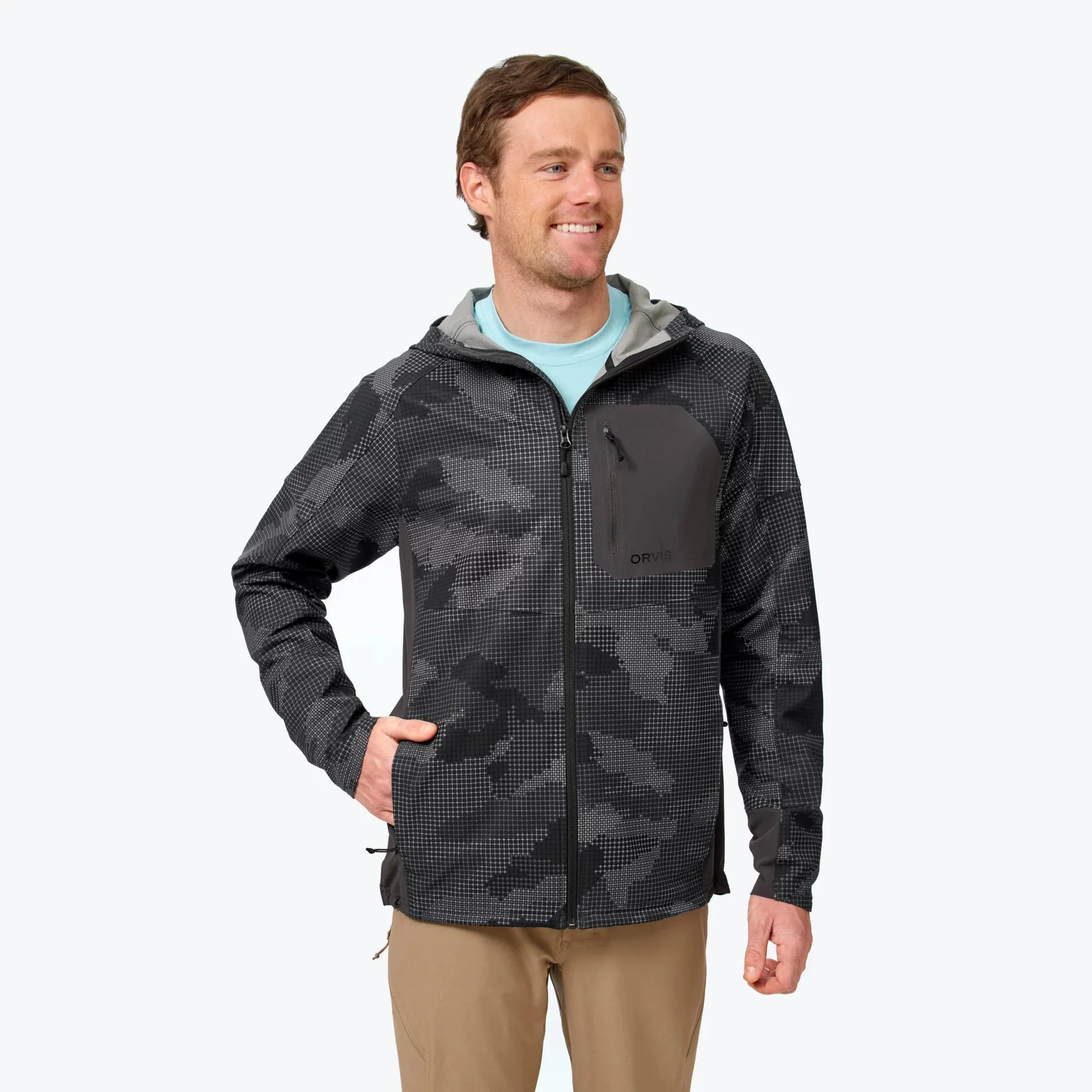 Orvis Men's PRO LT Softshell Hoodie - Shadow Camo