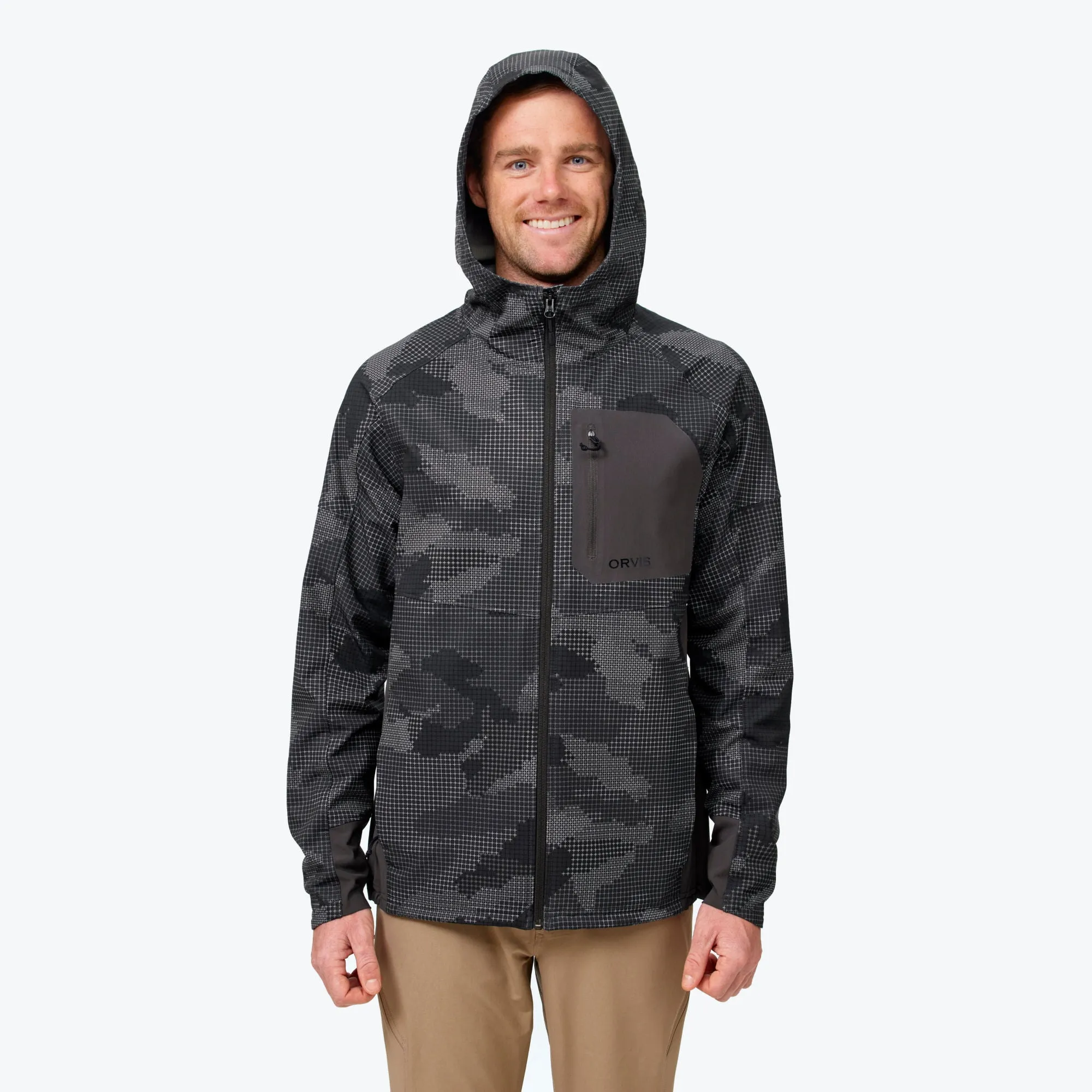 Orvis Men's PRO LT Softshell Hoodie - Shadow Camo