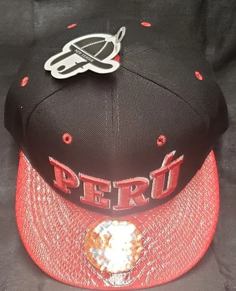 Peru -- -- Snapback Baseball Cap -- Black